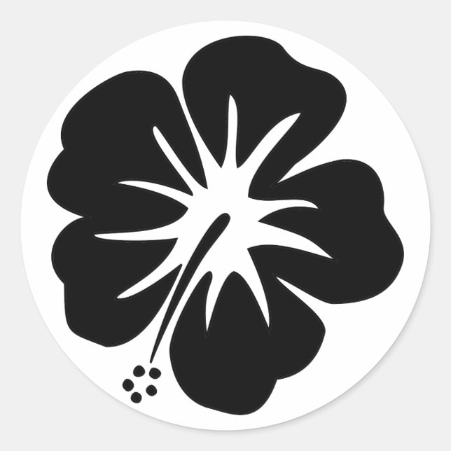 Sticker Rond Modèle Hibiscus (Devant)