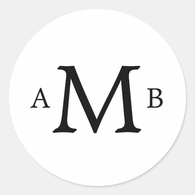 Sticker Rond modèle MONOGRAMME 3 LETTRES (Devant)