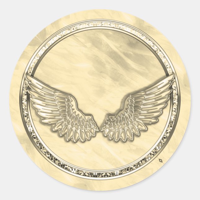 Sticker Rond Modèle noir or Faux huile texturée (Devant)