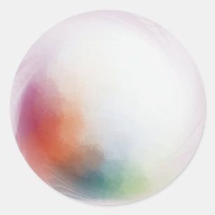 Sticker Rond Modèle personnalisé abstrait moderne coloré vierge