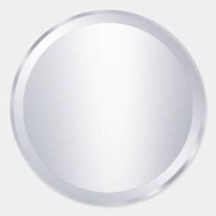 Sticker Rond Modèle personnalisé en argent métallique Ajouter d