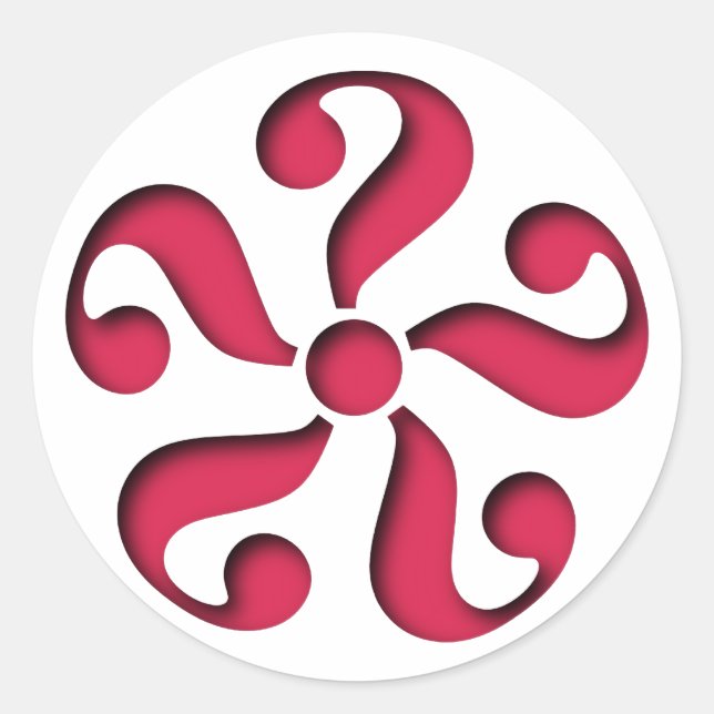 Sticker Rond Modèle point d'interrogation pattern question mark (Devant)