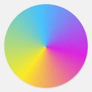 Sticker Rond Modèle rose bleu violet jaune vert blanc
