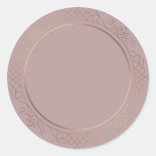 Sticker Rond Modèle Rose Gold Blank personnalisé Ajouter votre 