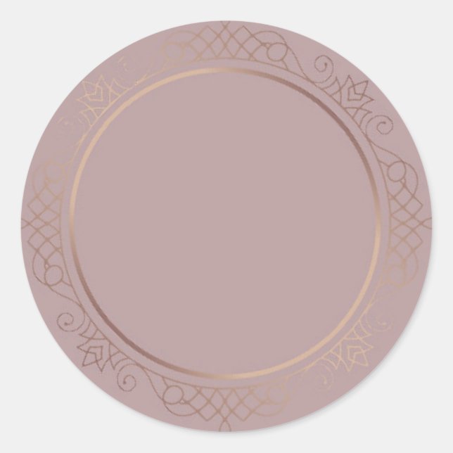 Sticker Rond Modèle Rose Gold Blank personnalisé Ajouter votre  (Devant)