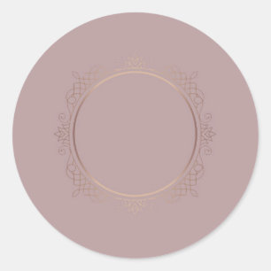 Sticker Rond Modèle vierge Ajouter du texte Rose Gold Moderne É