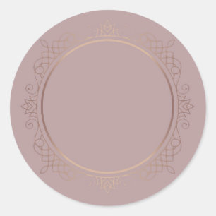 Sticker Rond Modèle vierge de conception élégante en or rose pe