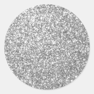 Sticker Rond Modèle vierge de look pailleté argent Glamour