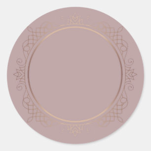 Sticker Rond Modèle vierge or rose Design Elite Ajouter du text