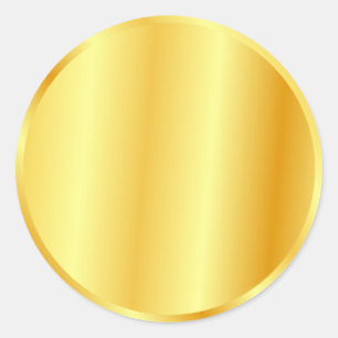 Sticker Rond Modèle vierge personnalisé aspect métallisé or fau