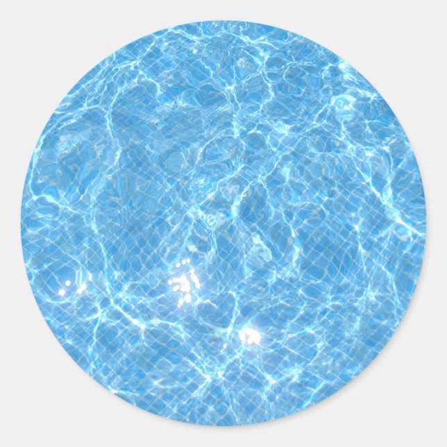 Sticker Rond Modèle vierge tendance sur mesure Piscine bleue (Devant)