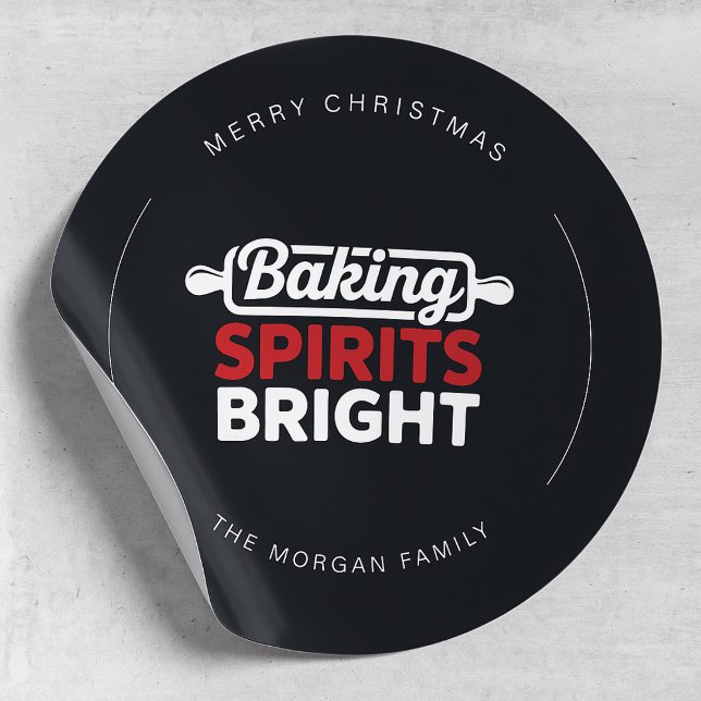 Sticker Rond Modern Baking Spirits Bright Christmas (Créateur téléchargé)