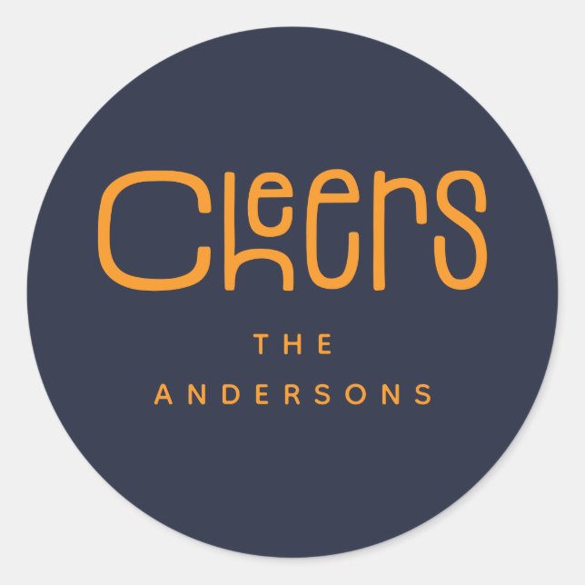 Sticker Rond Modern Cheers' Personalized  (Devant)