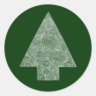 Sticker Rond Modern Christmas Tree