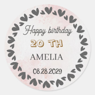 Sticker Rond Modern Floral Birthday | Elegant Flower Design 