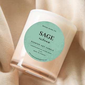 Sticker Rond Modern Sage Green Rustic