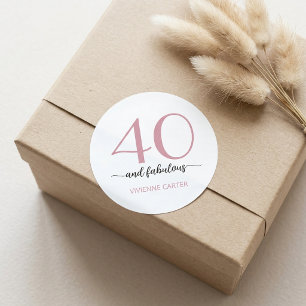 Sticker Rond Moderne 40 ans et Incroyable Fête d'anniversaire 4