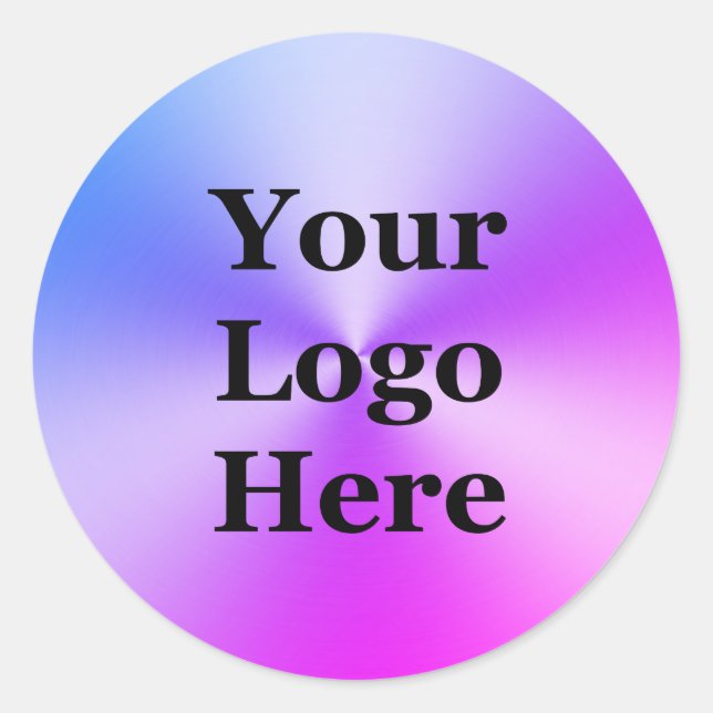 Sticker Rond Moderne Bleu et violet Dégrader votre logo ici (Devant)