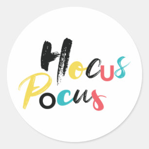 Sticker Rond Moderne, coloré, amusant, cool, tendance Hocus Lo