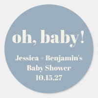 Moderne Cute Dusty Blue Baby shower Nom personnali