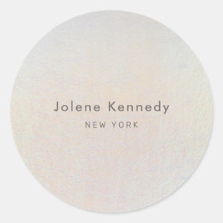 Sticker Rond Moderne Elégant minimaliste Silver Gold Texture