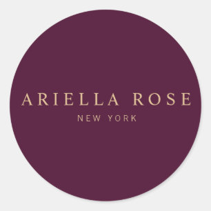 Sticker Rond Moderne Elégant Professionnel Bourgogne Couleur Vi