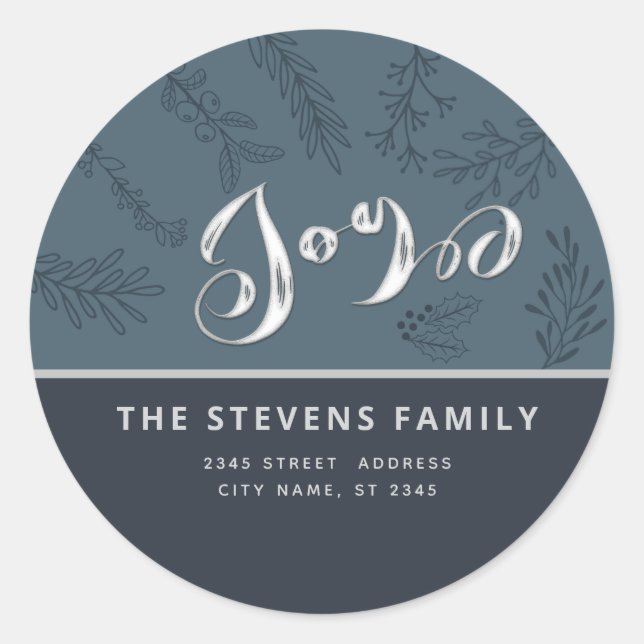 Sticker Rond Moderne élégante écriture joie botanique classique (Devant)
