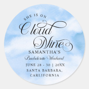 Sticker Rond Moderne Elle est en week-end de célibataire Cloud 