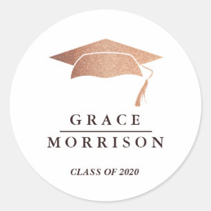 Sticker Rond Moderne et tendance Rose Gold Personnalisé Graduat