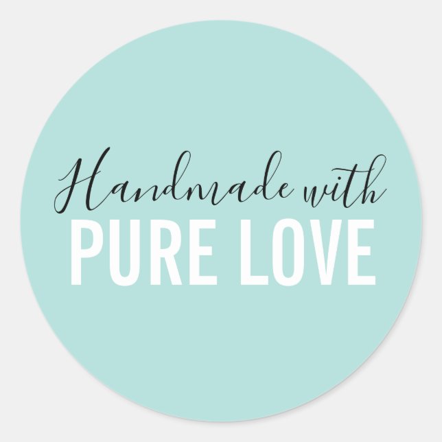Sticker Rond Moderne fait main avec amour pur  (Devant)