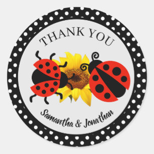 Sticker Rond Moderne Merci Ladybug Classic Round Stic