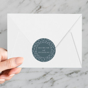 Sticker Rond Moderne minimaliste Mariage en ardoise