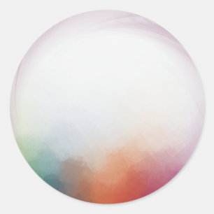 Sticker Rond Moderne Modèle Vierge Abstrait Coloré Personnalisé