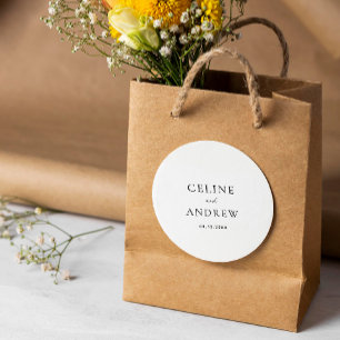 Sticker Rond Moderne Propre Mariage intemporel