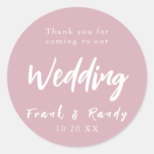 Sticker Rond Moderne Simple minimaliste Dusty Rose rose Mariage