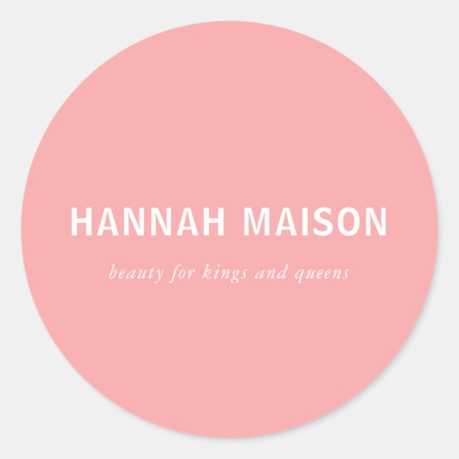 Sticker Rond Moderne, simple, professionnel, salon, rose (Devant)