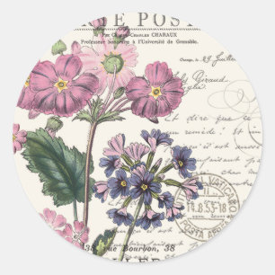 Sticker Rond moderne vintage floral