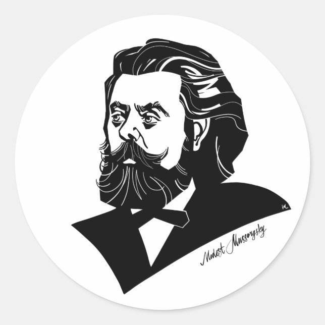 Sticker Rond Modeste Mussorgsky (Devant)