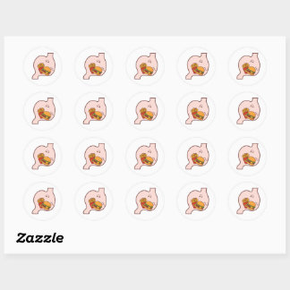 Sticker Rond MOG MOG Stomach – Kawaii Burger & Fries