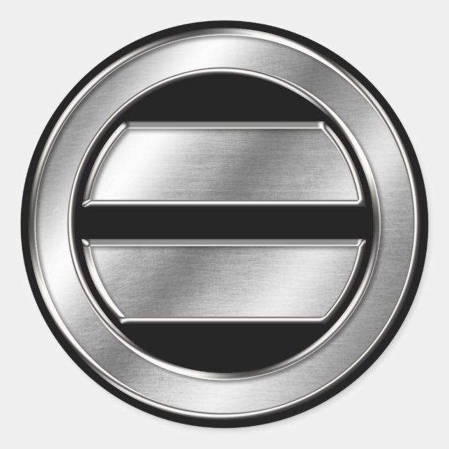 Sticker Rond Mogami Clan Kamon Chrome argent (Devant)
