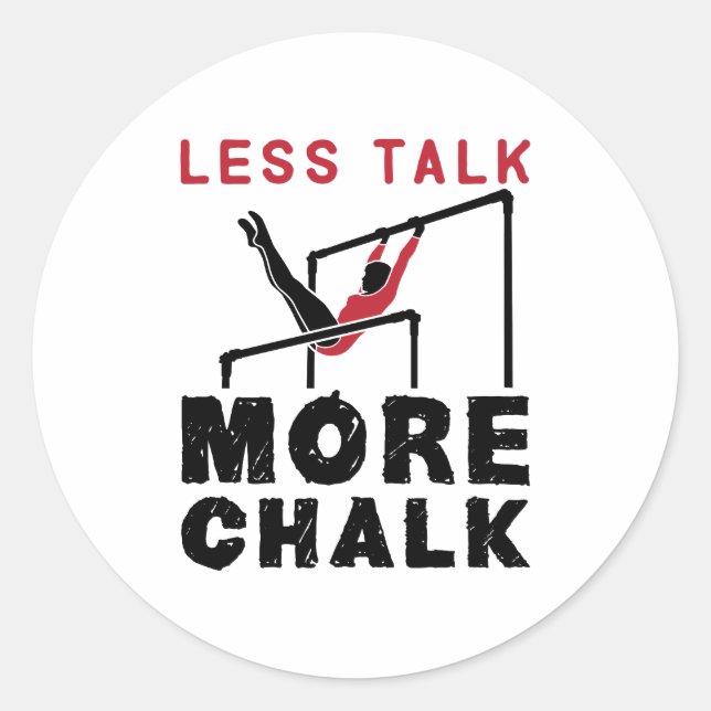 Sticker Rond Moins de parler Plus de Chalk Gymnastique (Devant)