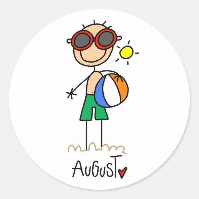 Sticker Rond Mois d'août (Devant)
