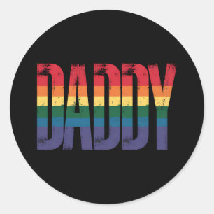 Sticker Rond Mois de la fierté gay papa Fête des pères LGBTQ Ar