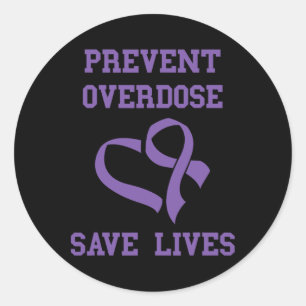 Sticker Rond Mois de la sensibilisation aux surdoses Prévenir l