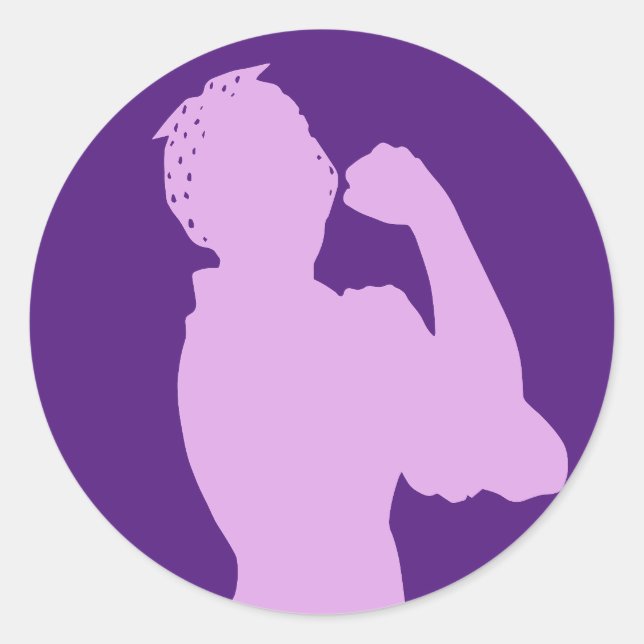 Sticker Rond Mois de l'histoire des femmes Rosie le Riveter vio (Devant)