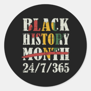 Sticker Rond Mois De L'Histoire Des Noirs 247365 Avec Drapeau C