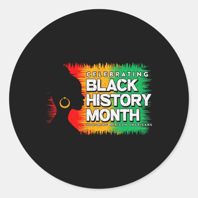 Sticker Rond Mois de l'histoire des Noirs Afro Africain-América (Devant)