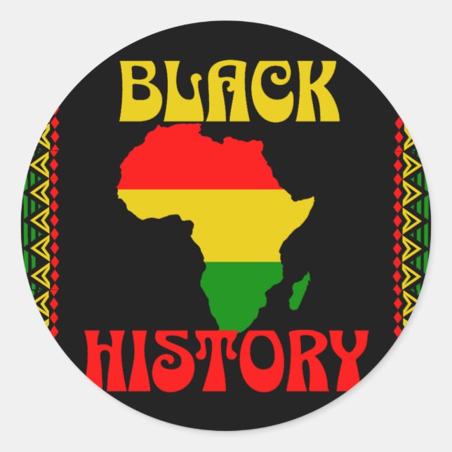 Sticker Rond Mois de l'histoire des Noirs, Afro-Américains (Devant)