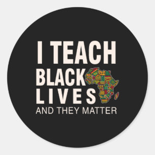 Sticker Rond Mois de l'histoire des Noirs Blm J'enseigne les vi