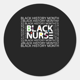 Sticker Rond Mois de l'histoire des Noirs de l'infirmière noire